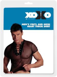 MEN'S VINYL  MESH HEART THROB TEE O/S 