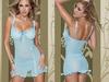 MESH CHEMISE  G-STRING BLUE MED