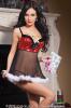 BABY DOLL & G-STRING RED SEQUINS RED/BLACK (SMALL)