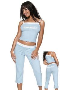 JERSEY CAMI  CAPRI PANTS BLUE/WHITE MED