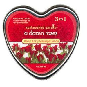 A DOZEN ROSES HEART CANDLE 4.OZ