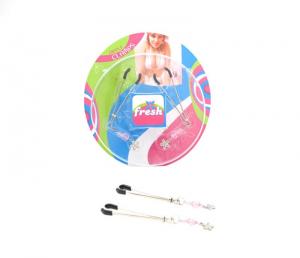 NIPPLE CLAMPS TWEEZER W/BEADS PINK