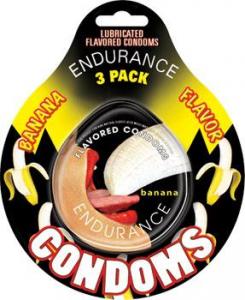 ENDURANCE FLAVORED CONDOMS 3PK-BANANA