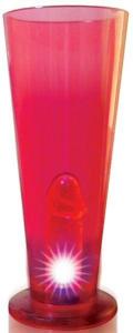 LIGHT UP PETER PARTY BEER GLASS RED