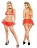 Halter Bra,  Skirt Set Red 1-2X