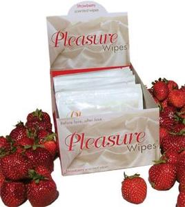 PLEASURE WIPES STRAWBERRY 25PC