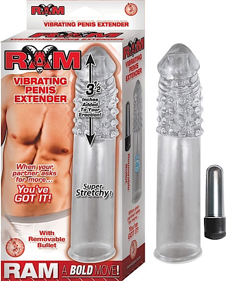 RAM VIBRATING PENIS EXTENDER CLEAR - NW24671
