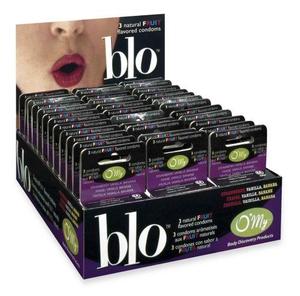 BLO 3'S FLAVORED CONDOM DISPLAY 