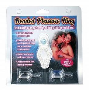 BEADED PLEASURE RING-CLEAR