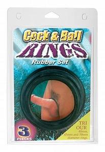 COCK  BALL RING 3 PC BL