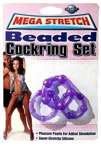 MEGA STRETCH BEADED COCK RING PURPLE