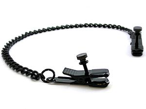 NIPPLE CLAMPS ALLIGATOR W/CHAIN BLACK