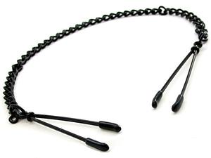 NIPPLE CLAMPS TWEEZER W/CHAIN BLACK