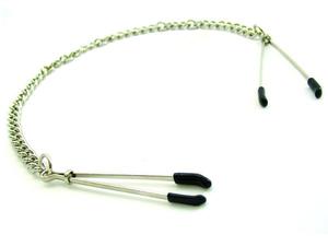 NIPPLE CLAMPS TWEEZER W/CHAIN CHROME