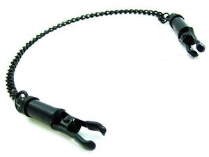 NIPPLE CLAMPS BARREL W/CHAIN BLACK