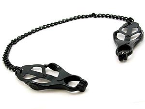 NIPPLE CLAMPS JAWS W/ CHAIN BLACK