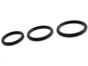 COCK RING NITRILE 3PC SET BLACK