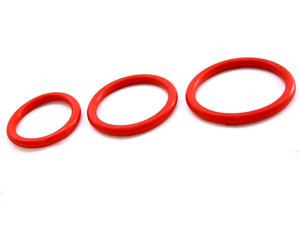 COCK RING NITRILE 3PC SET RED