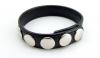 COCK RING LEATHER 5 SNAPS BLACK