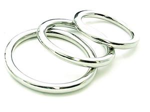 COCK RING METAL 3PC SET CHROME