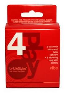 LIFESTYLES 4PLAY CONDOM  VIB. RING EA.