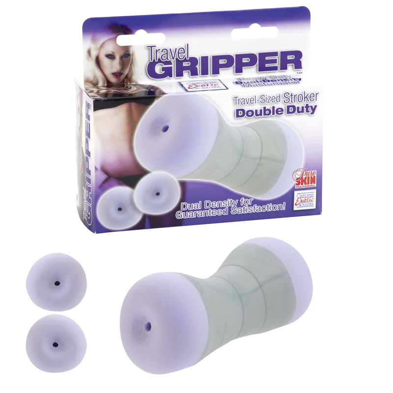 Компактный двойной мастурбатор ротик и попка TRAVEL GRIPPER купить со скидкой в секс шопе  Вагины и мастурбаторы  Двусторонние