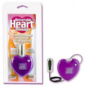 RETRACTABLE HEART MASSAGER PURPLE