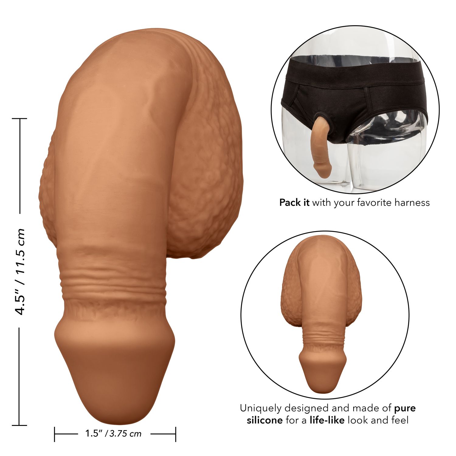 PACKER GEAR 5IN SILICONE PENIS TAN - SE158125