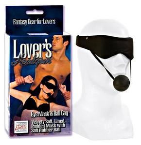 LOVER'S HEADGEAR EYEMASK  BALL GAG-BLK