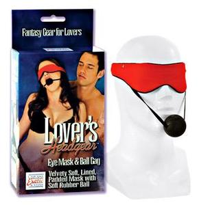 LOVER'S HEADGEAR EYEMASK  BALL GAG RED