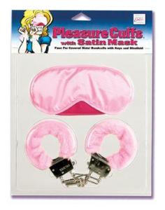 PLEASURE CUFFS W/SATIN MASK