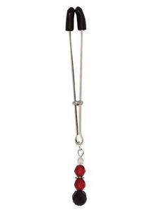 TWEEZER CLIT CLAMP W/RED BEADS