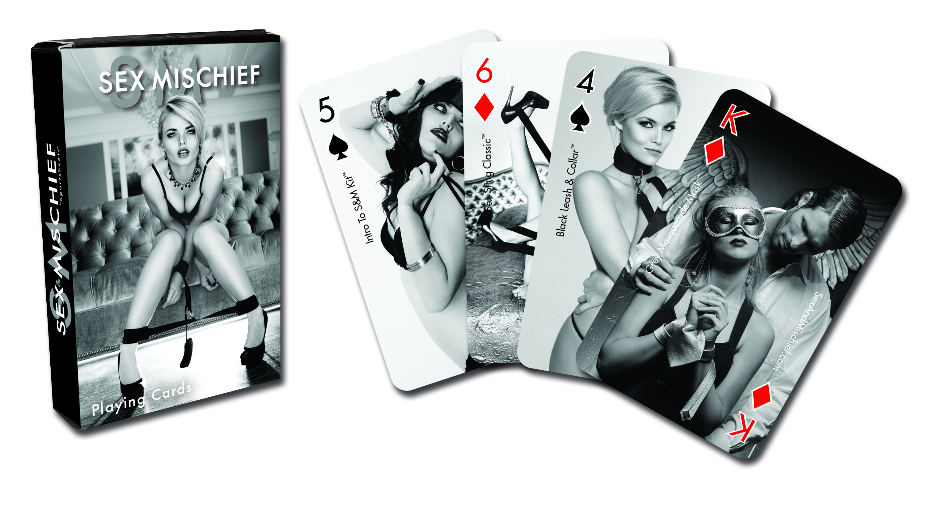 Sportsheets Sex and Mischief line 52 playing cards with a different, sexy S...
