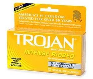 TROJAN INTENSE RIBBED ULTRASMOOTH 12PK