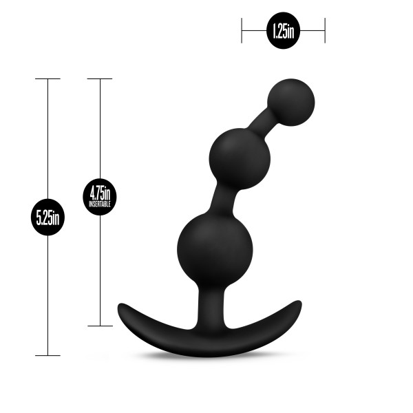 Anal Adventures Platinum Small Anal Beads - Black - Image 3
