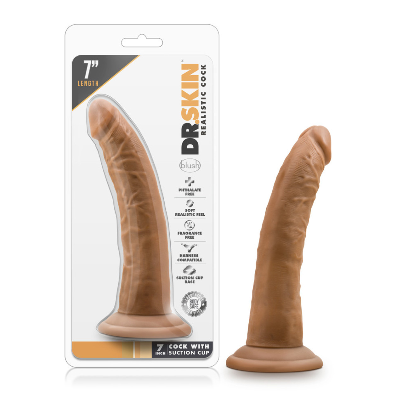 Dr Skin 7 Cock W Suction Cup Mocha " - Image 2