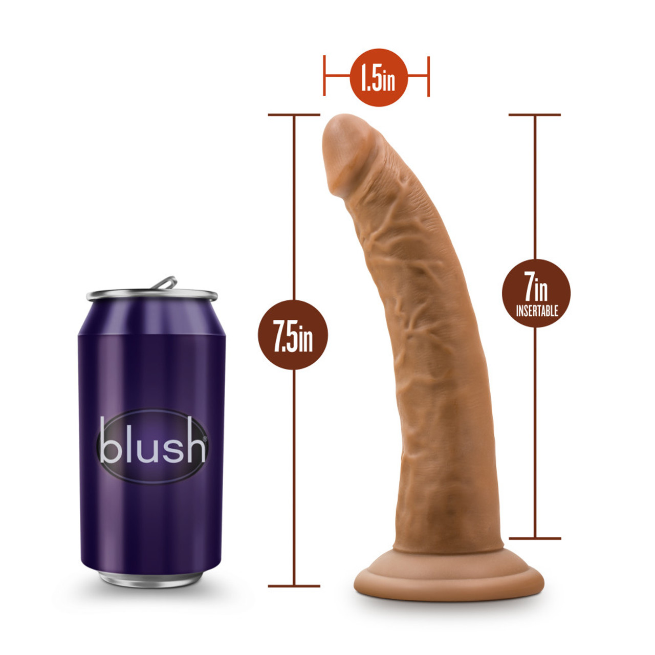 Dr Skin 7 Cock W Suction Cup Mocha " - Image 5