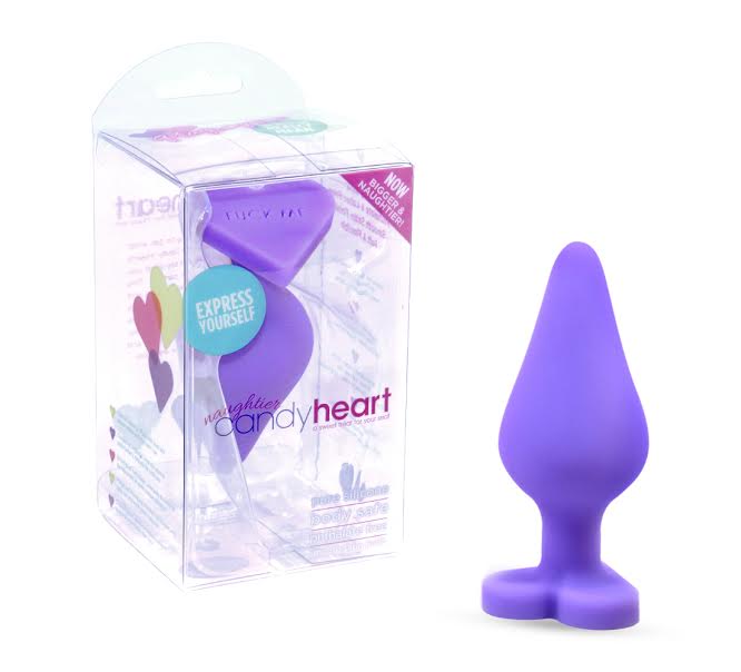 Naughtier Candy Hearts Purple Butt Plug 