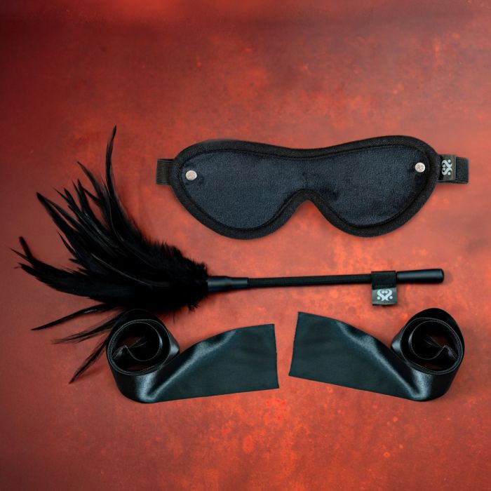 Sei Mio Strict Tease Ribbon Ties Blindfold and Ticklet Kit - Image 2