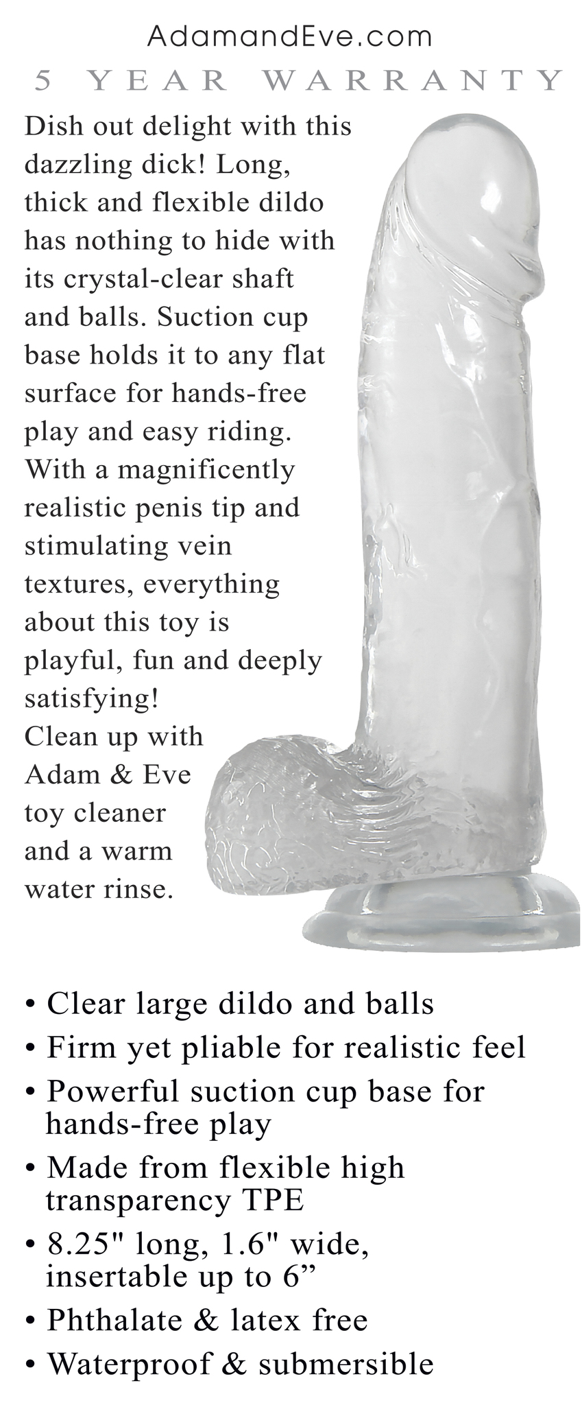 Adam and eve clear dildo