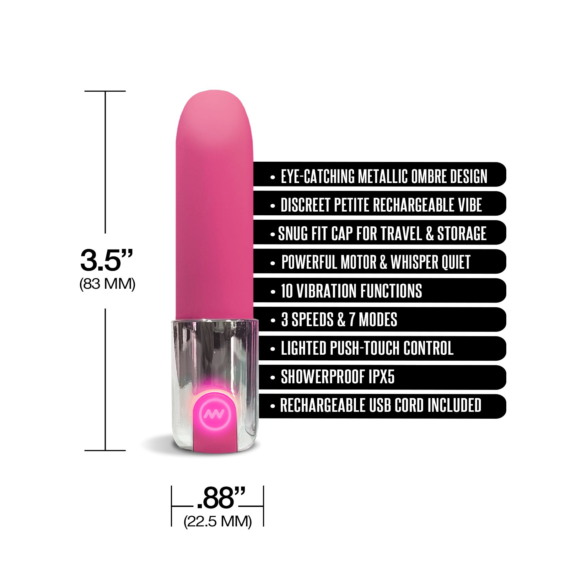 Nixie Lipstick Vibrator Pink Ombre - Image 5