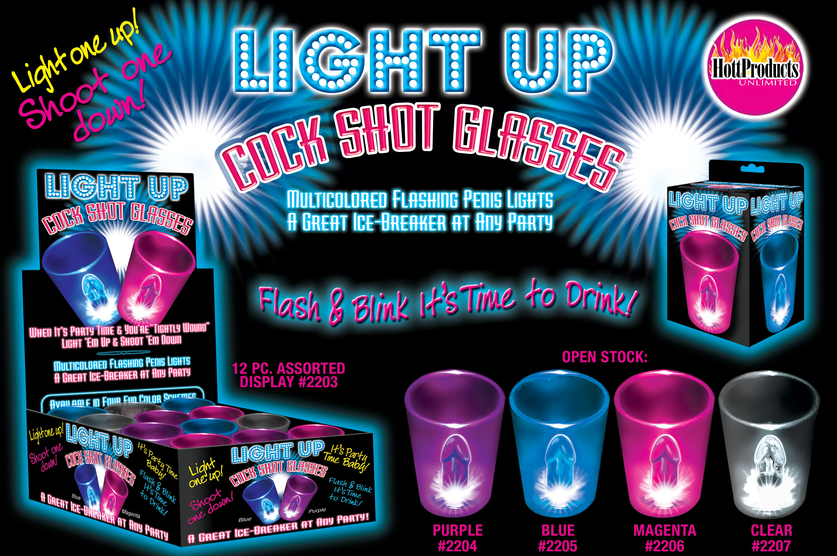 (WD) LIGHT UP SHOT GLASSES-CLE