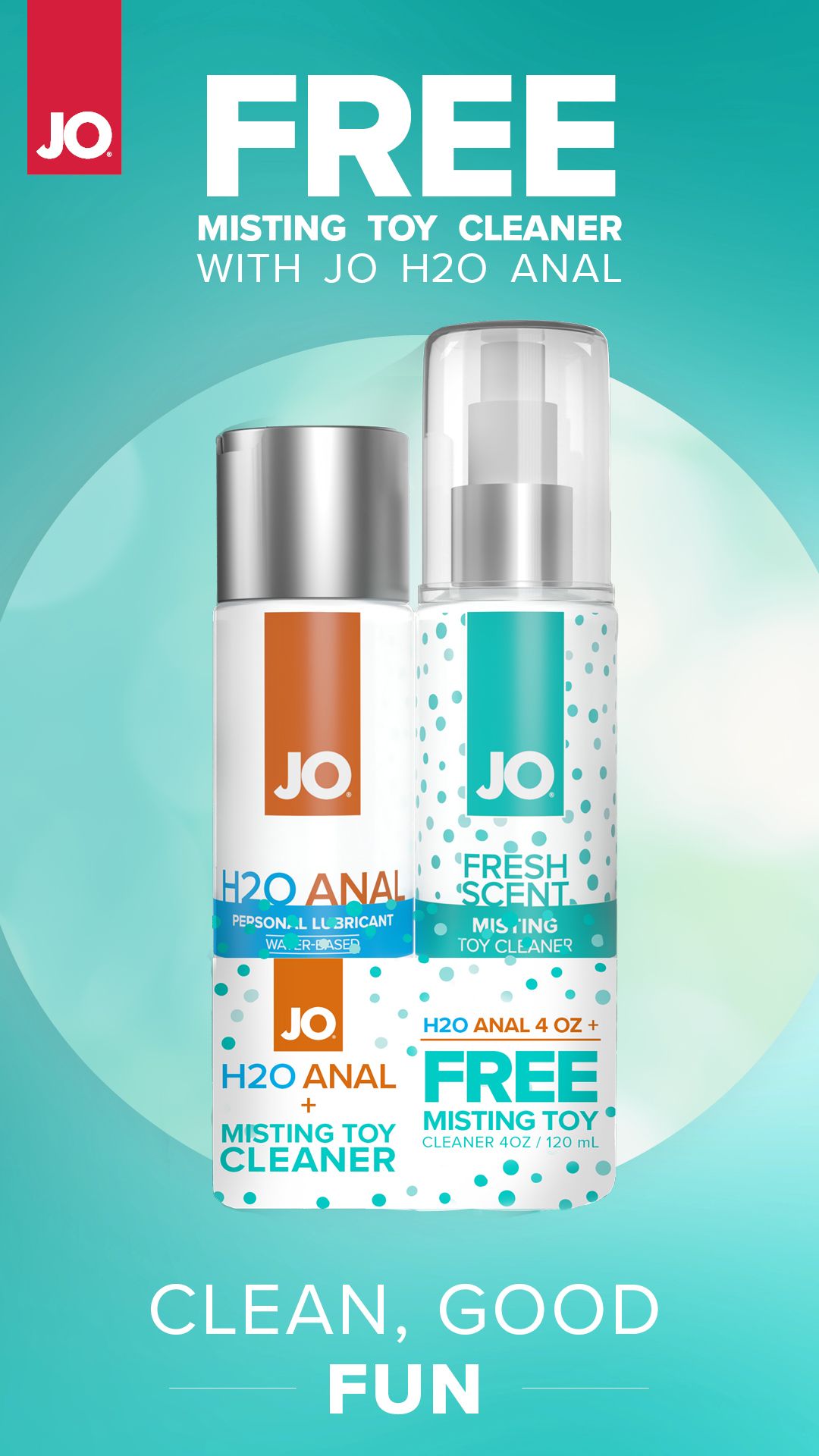 JO H2O ANAL ORIGINAL 4OZ W/ MISTING TOY CLEANING 4OZ GWP