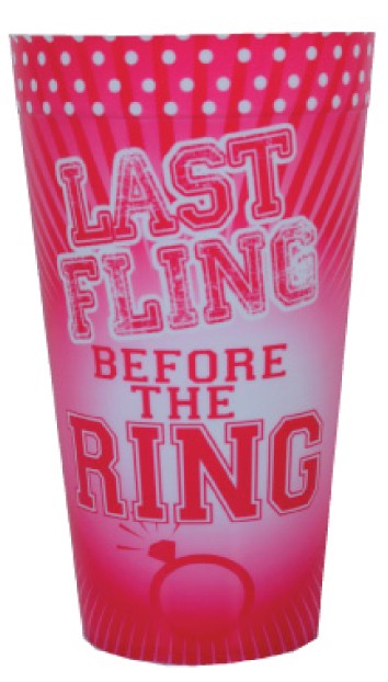 LAST FLING BEFORE THE RING PLASTIC CUP  
