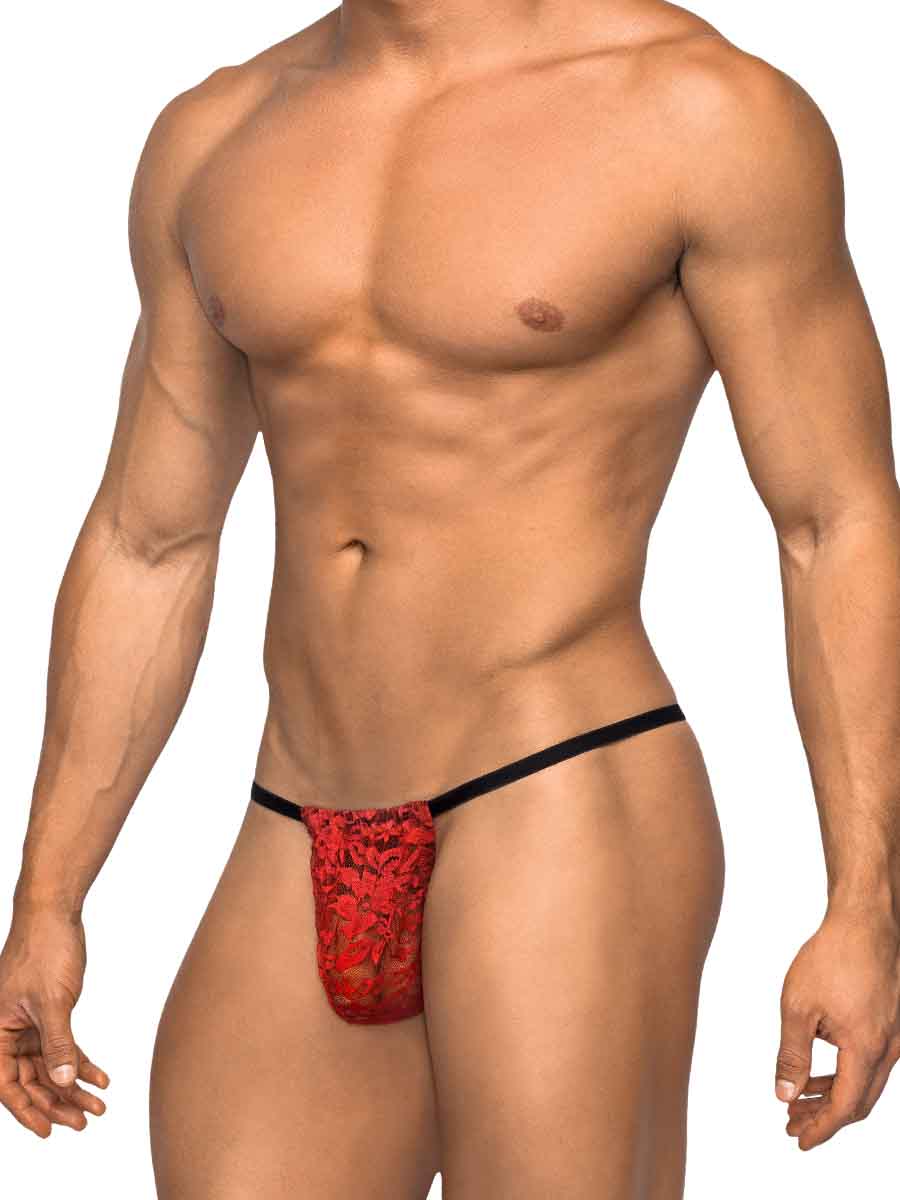 POSING STRAP STRETCH LACE RED O/S 