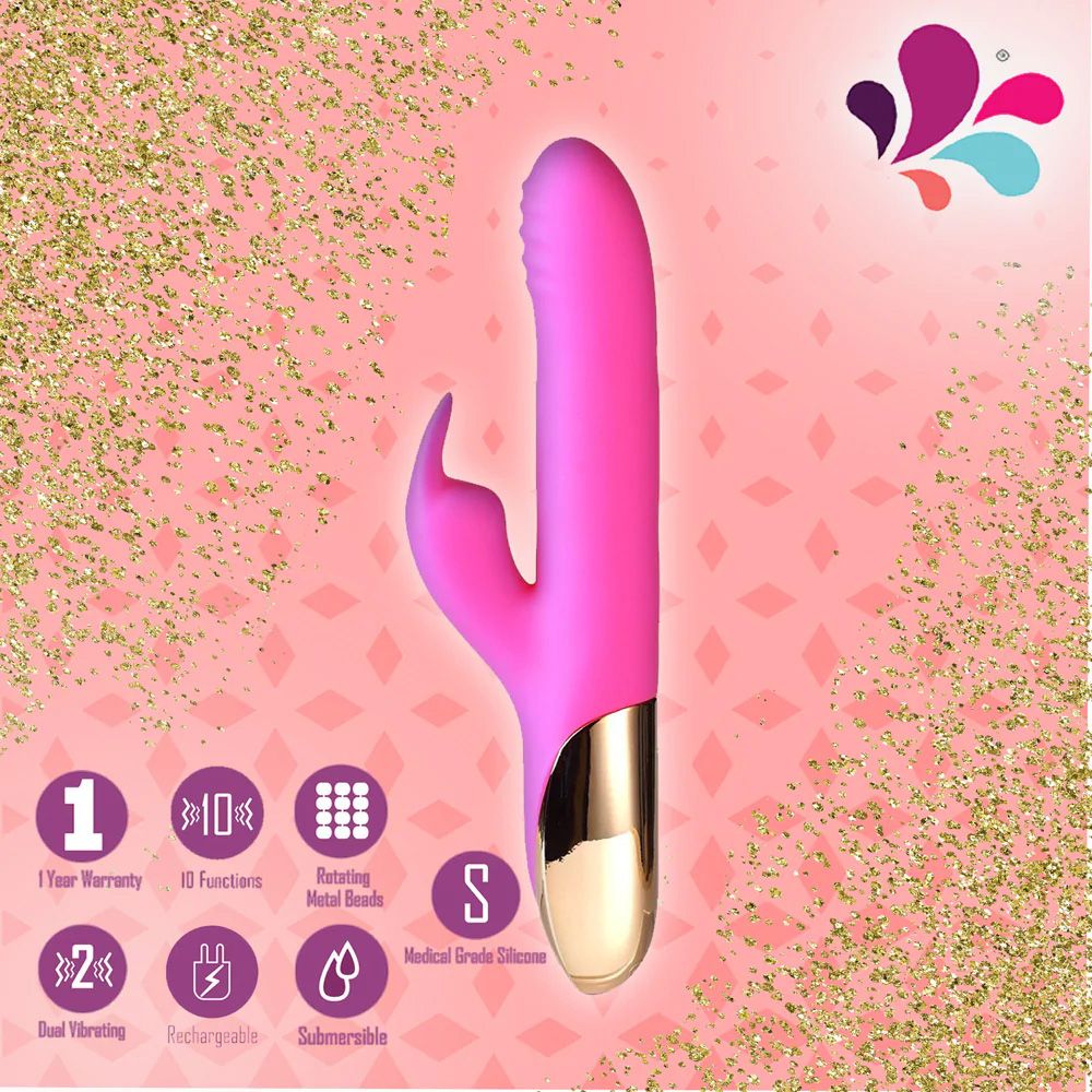Dream Supercharged Silicone Rabbit Rechargeable - Pink - Image 5