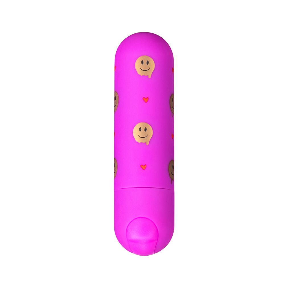 GIGGLY SUPER CHARGED MINI BULLET W/ SMILEY FACE PATTERN 