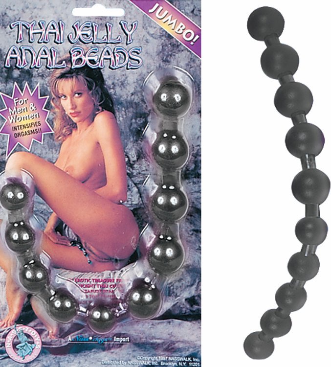 THAI JELLY ANAL BEADS-BLACK  - NW12011