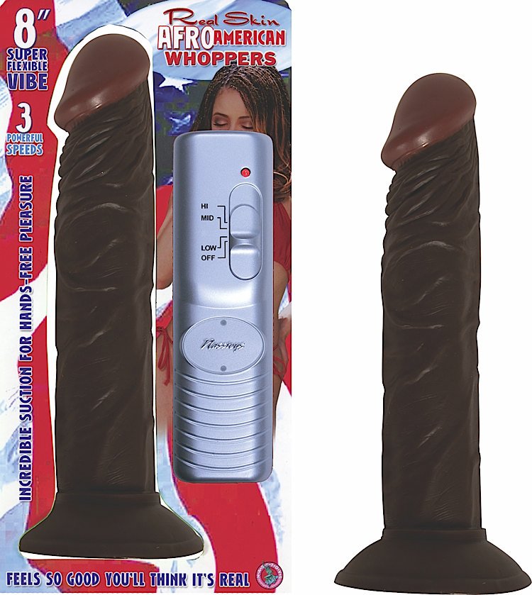 AFRO AMERICAN WHOPPER VIBRATING 8IN BROWN  