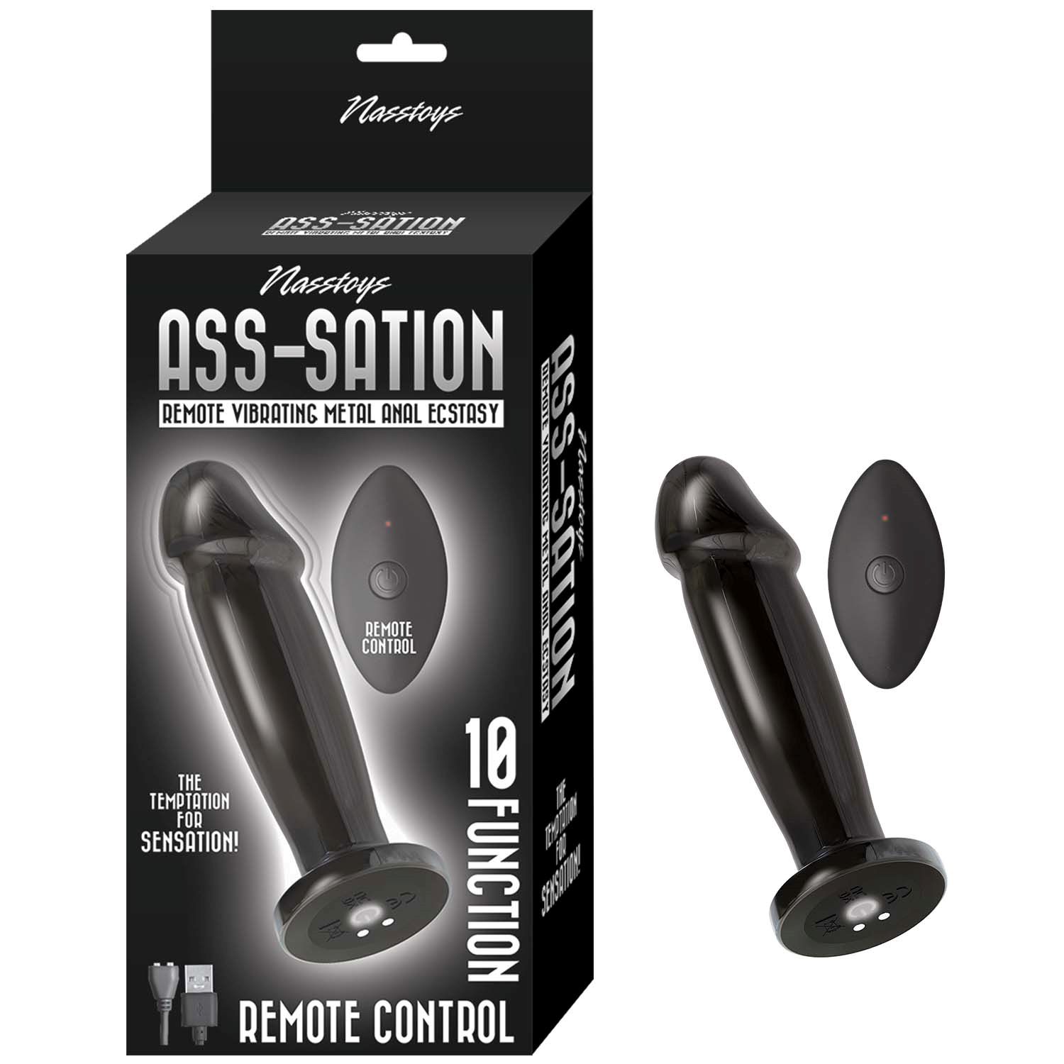 ASS-SATION REMOTE VIBRATING METAL ANAL ECSTASY BLACK #NW31182